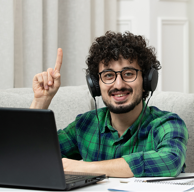 Tutor with headphones